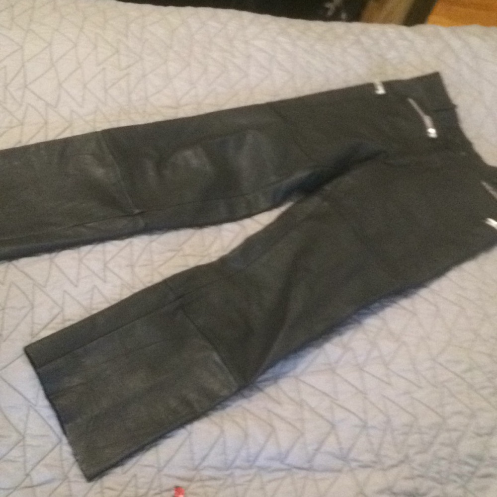 Black Leather motorcycle pants